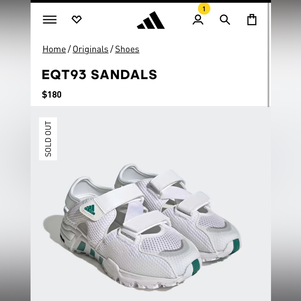 NWT Brand new 💚 Adidas Originals EQT93 Sandals Sneakers Unisex GZ7199